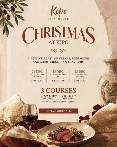 Christmas Day Lunch and Dinner at Kipo Steakhouse