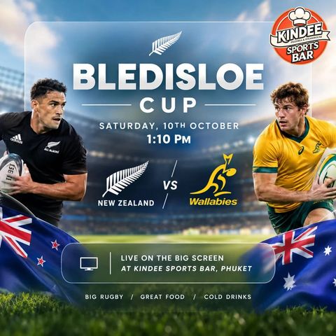 Bledisloe Cup: New Zealand vs Australia at Kindee Sports Bar
