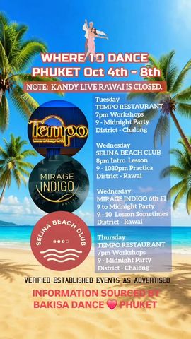 Dance Party & Occasional Lesson at MIRAGE INDIGO
